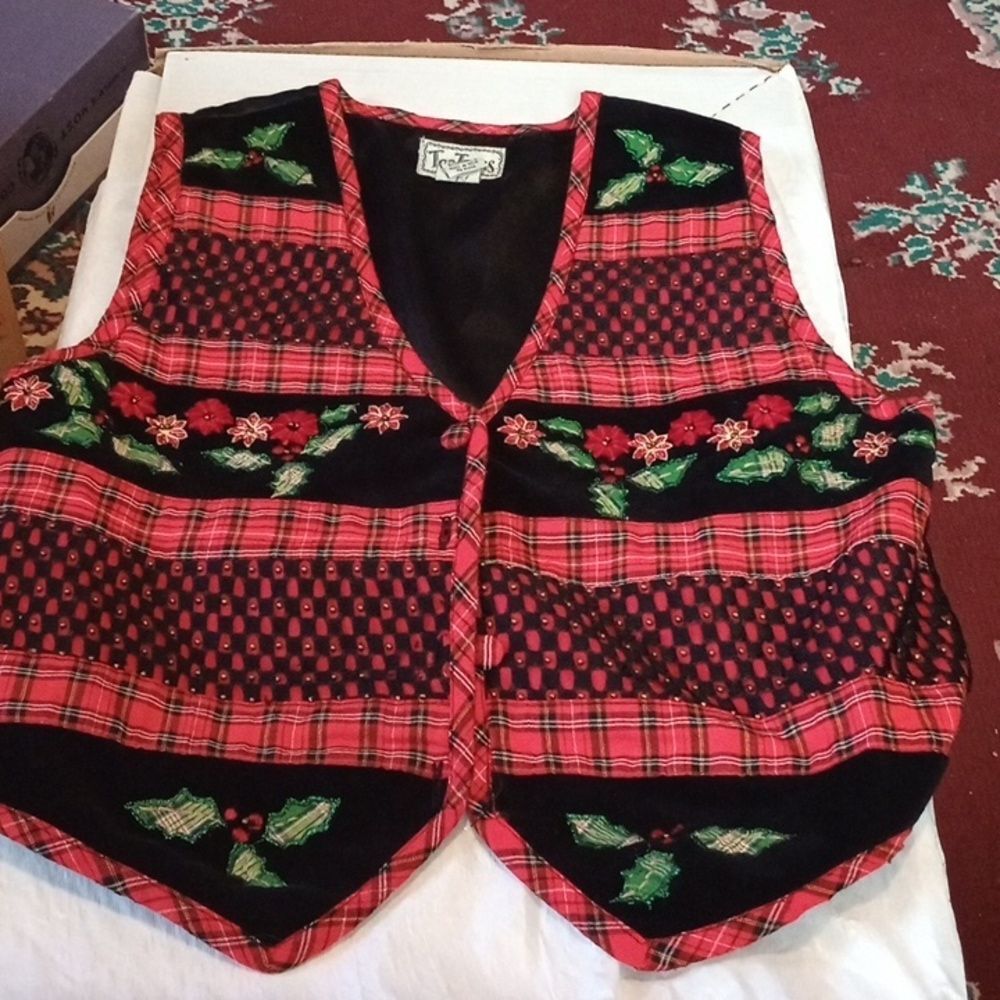 Tantrums women's small Christmas holiday vest (Rox382)